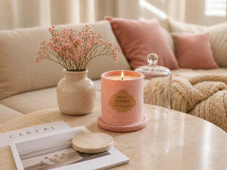 Private label velvet bell jar scented candle with elegant glass cloche