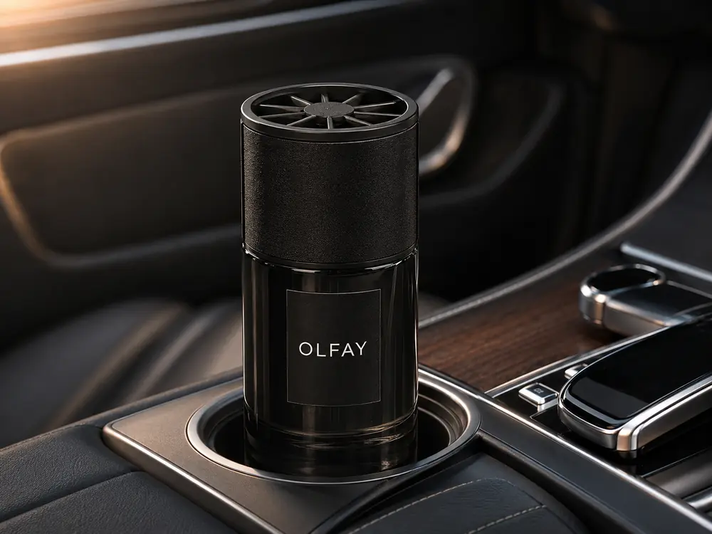 Wholesale 160ml black car reed diffuser with radial vented cap for private label car fragrance manufacturing