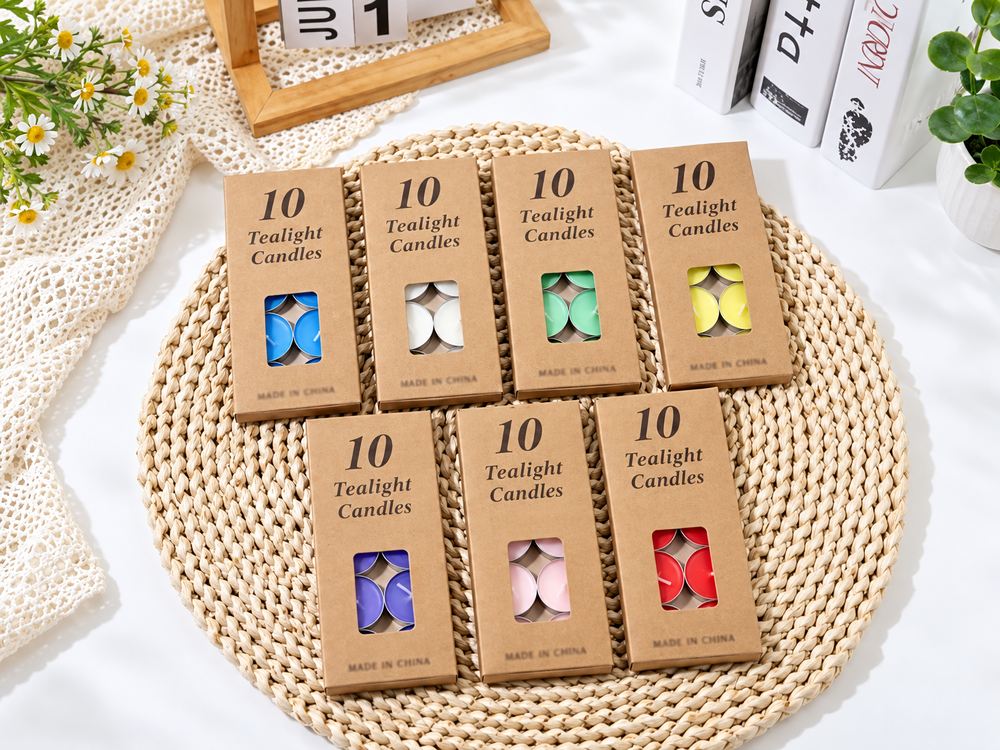 10-Piece Kraft-Box Tealight Candle Set
