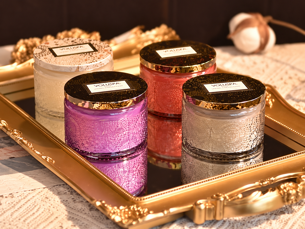 100 g Small Embossed Glass Candle