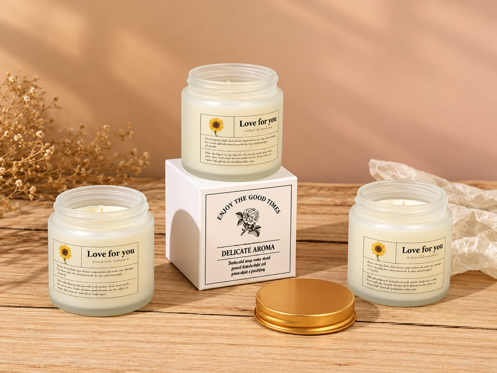 100 g Small Frosted Glass Plant-Wax Candle