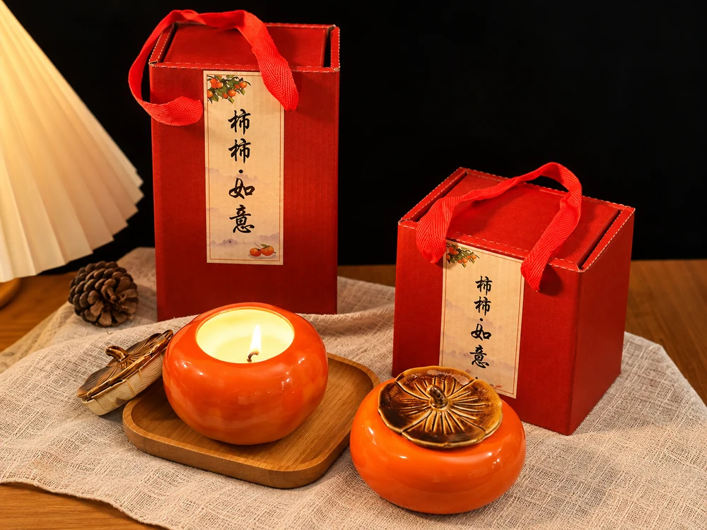110 g Persimmon Ceramic Candle Gift Box