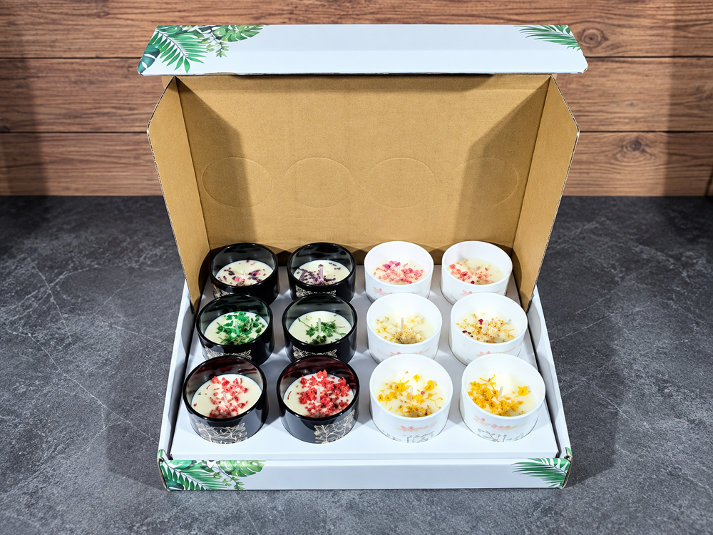 12-Piece Botanical Glass Candle Gift Set