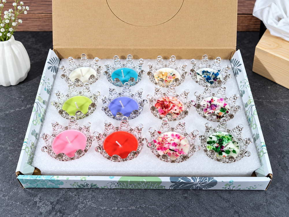 12-Piece Crown Glass Candle Gift Set