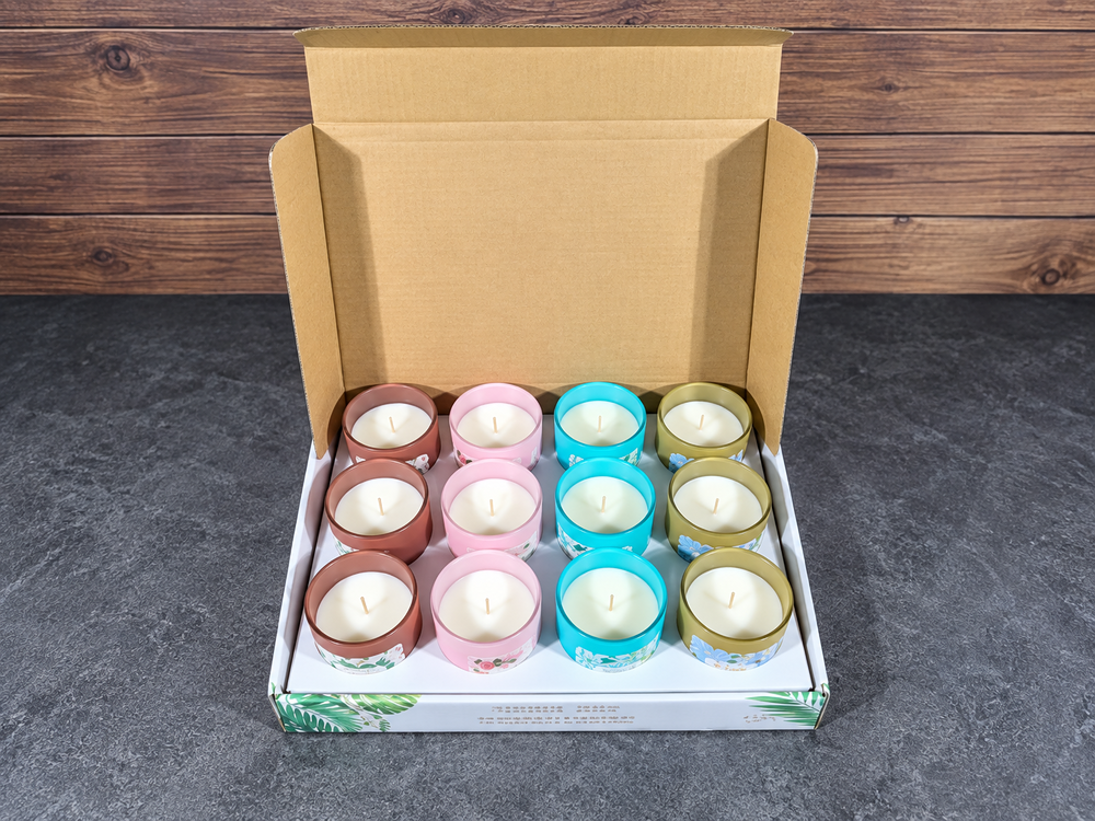 12-Piece Rounded-Base Glass Candle Set