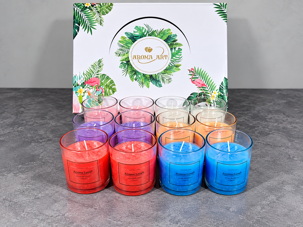 12-Piece Snowflake Glass Candle Gift Set