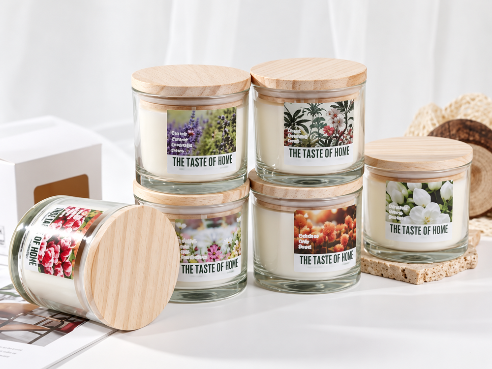 120 g Clear Glass Soy Candle with Wood Lid