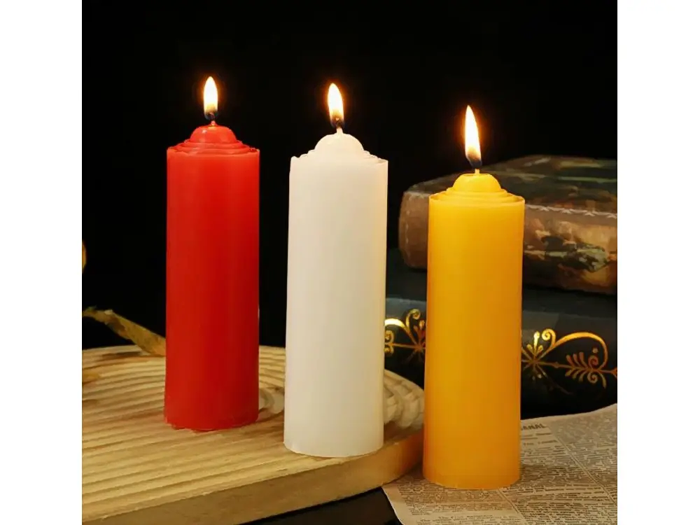 13 cm Short Pillar Candles, 2-Pack