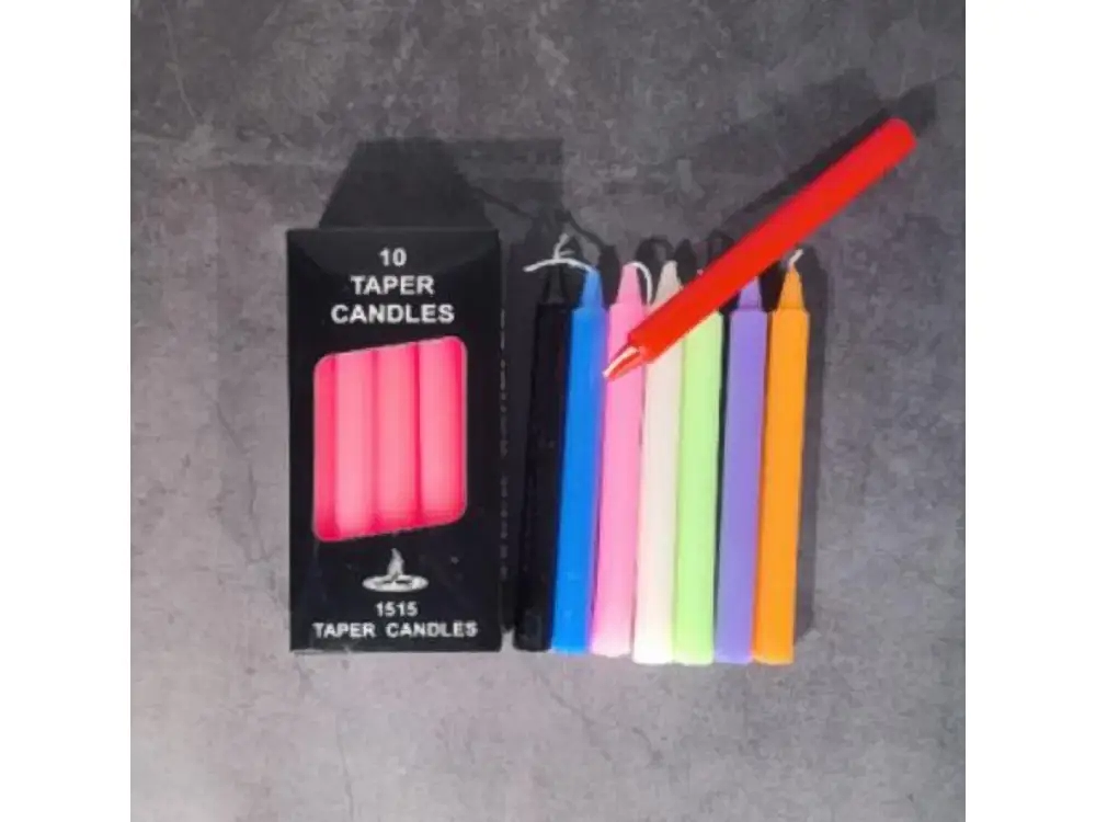 15 cm Colored Candles, 10-Pack