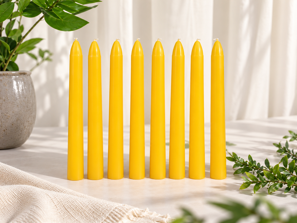 20 cm Beeswax Dinner Candles, 4-Pack