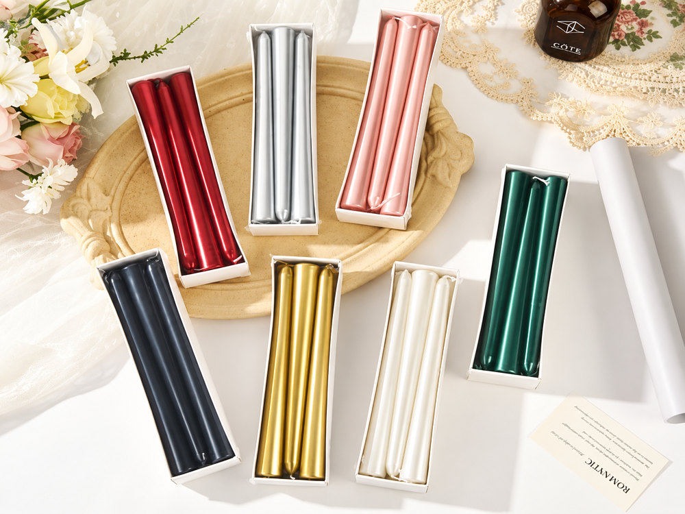 20 cm Metallic Taper Candles, 6-Pack