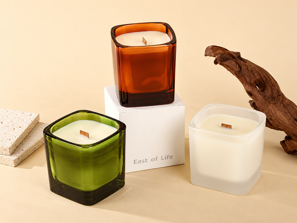 200 g Thick-Base Square Glass Candle