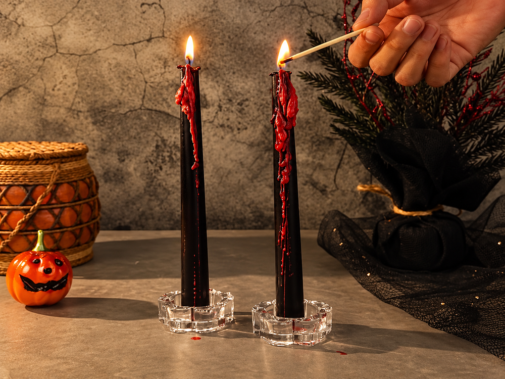 25 cm Bleeding-Effect Halloween Candles, 2-Pack
