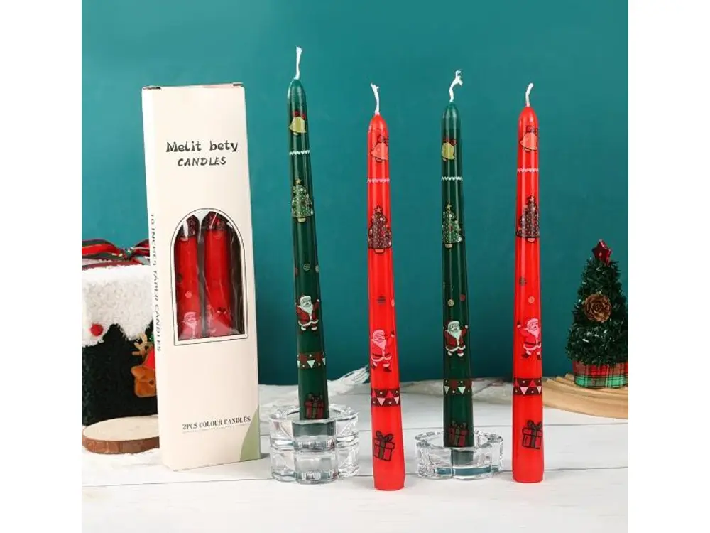25 cm Christmas Taper Candles, 2-Pack