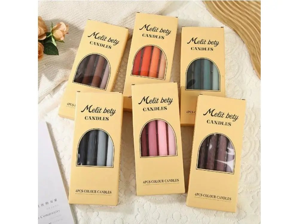25 cm Gradient Fluted Candles, 4-Pack