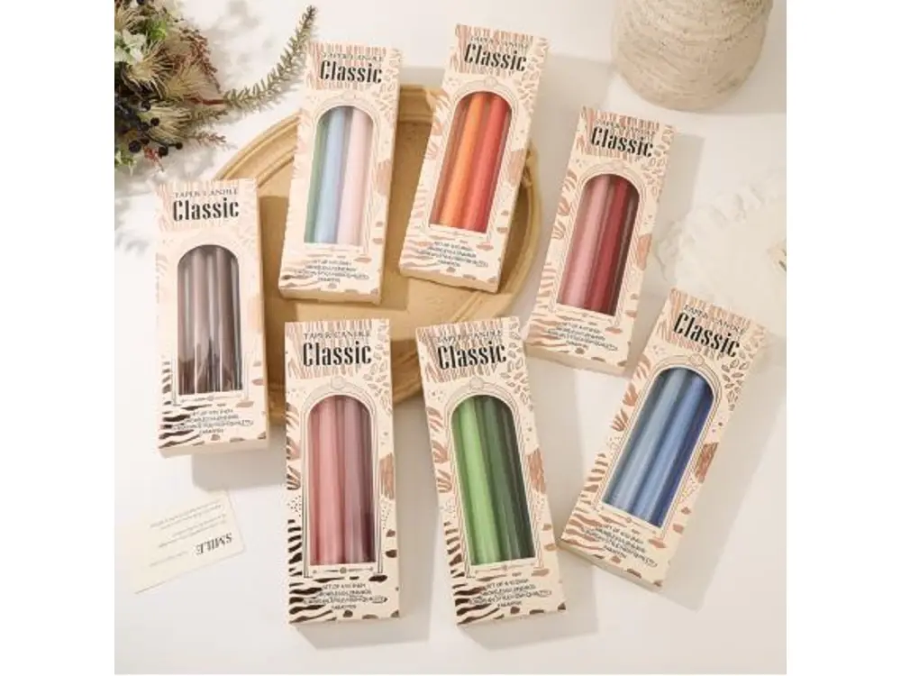 25 cm Muted-Color Taper Candles, 4-Pack