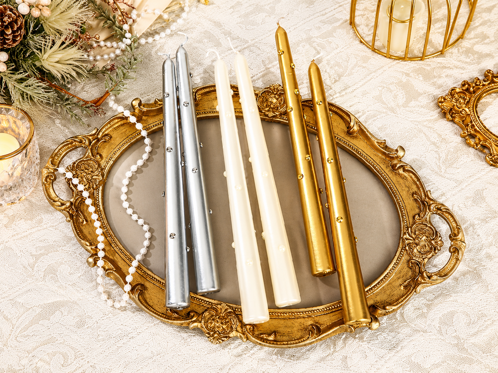 25 cm Pearl-Finish Taper Candles, 2-Pack