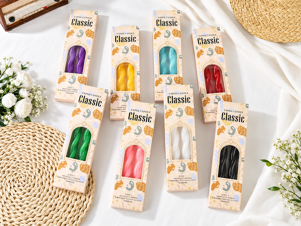 25 cm Smooth Twist Taper Candles, 2-Pack