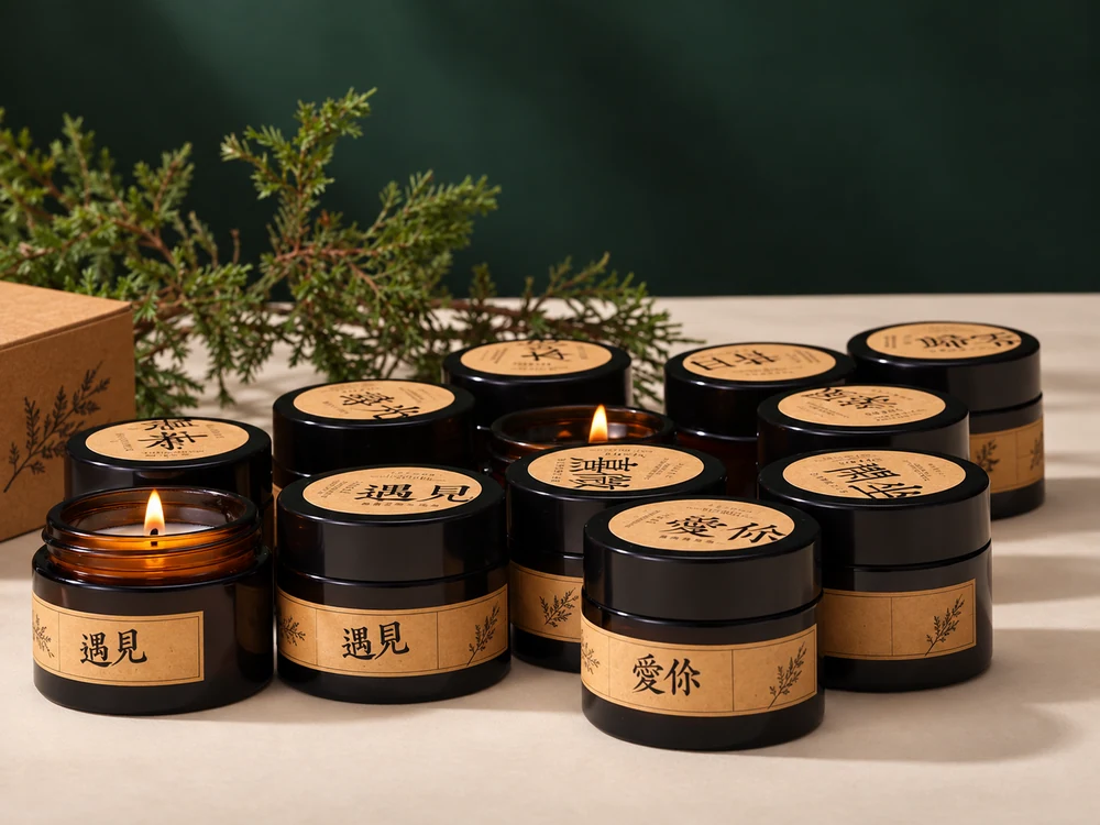25 g Mini Amber Glass Scented Candles