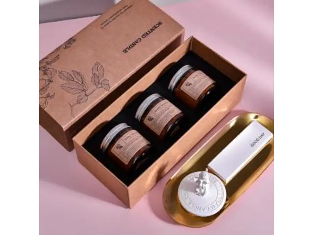 3-Piece Amber Glass Candle Gift Set
