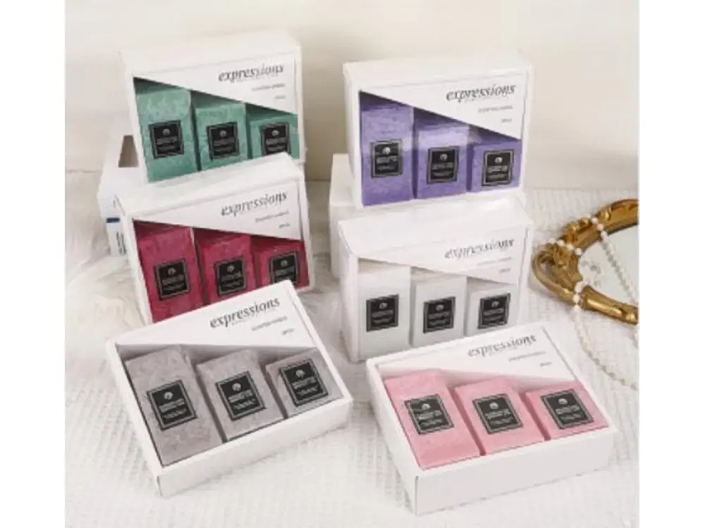 3-Piece Crystal-Texture Square Candle Set