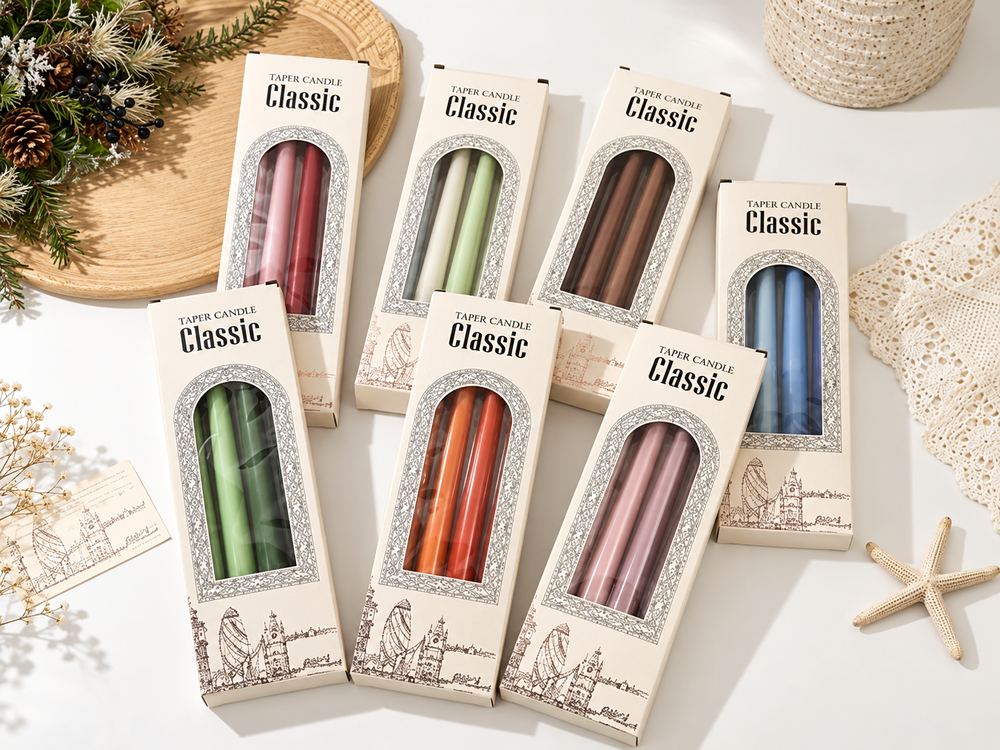 30 cm Muted-Color Taper Candles, 4-Pack