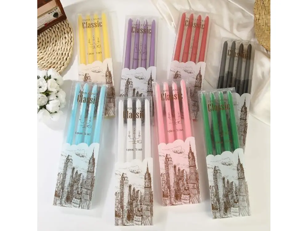 35 cm Tall Colored Taper Candles, 4-Pack