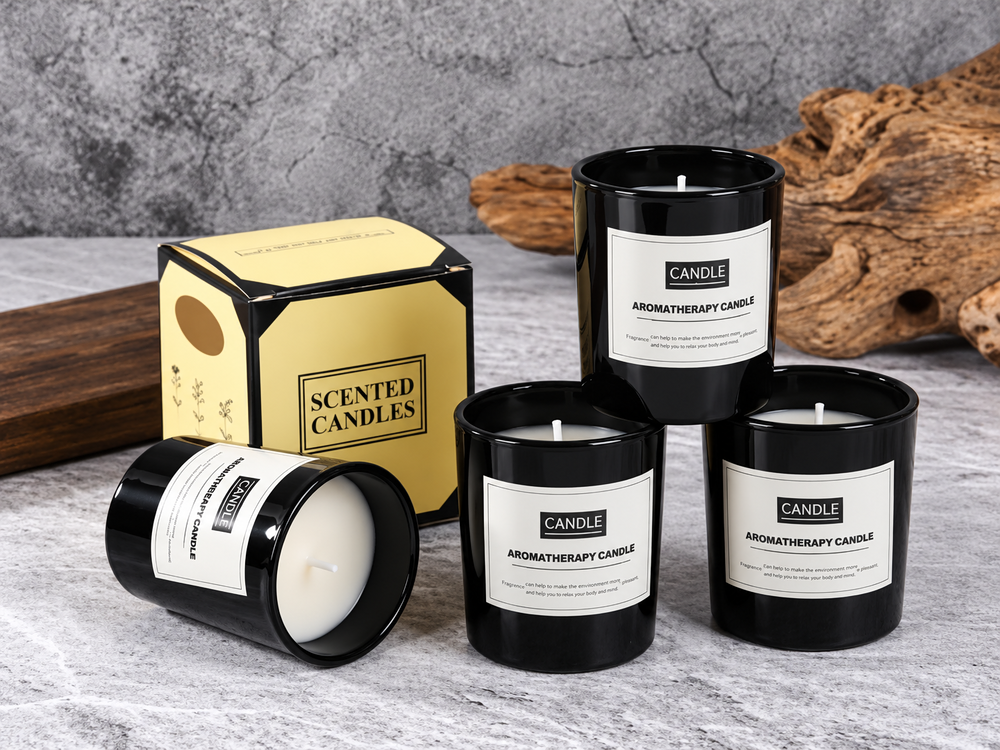 50 g Glossy Black Mini Glass Candle