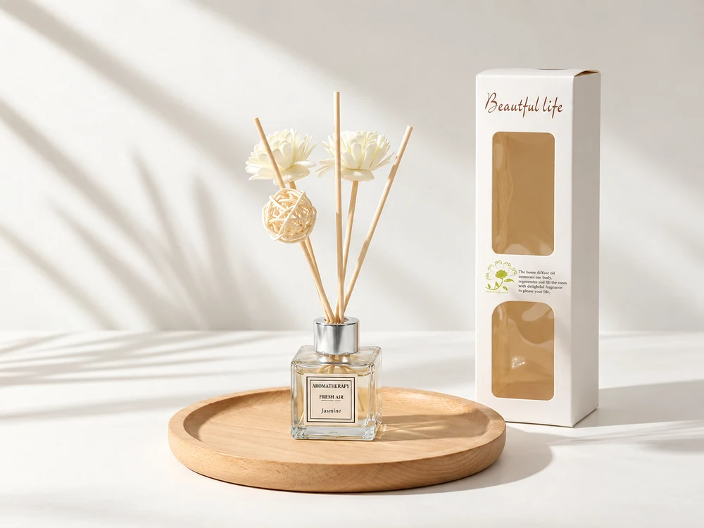 50 ml Square Glass Flower Reed Diffuser