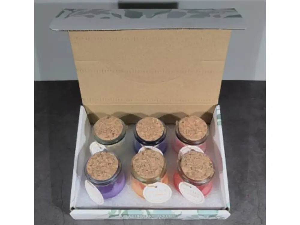 6-Piece Cork-Lid Glass Candle Gift Set