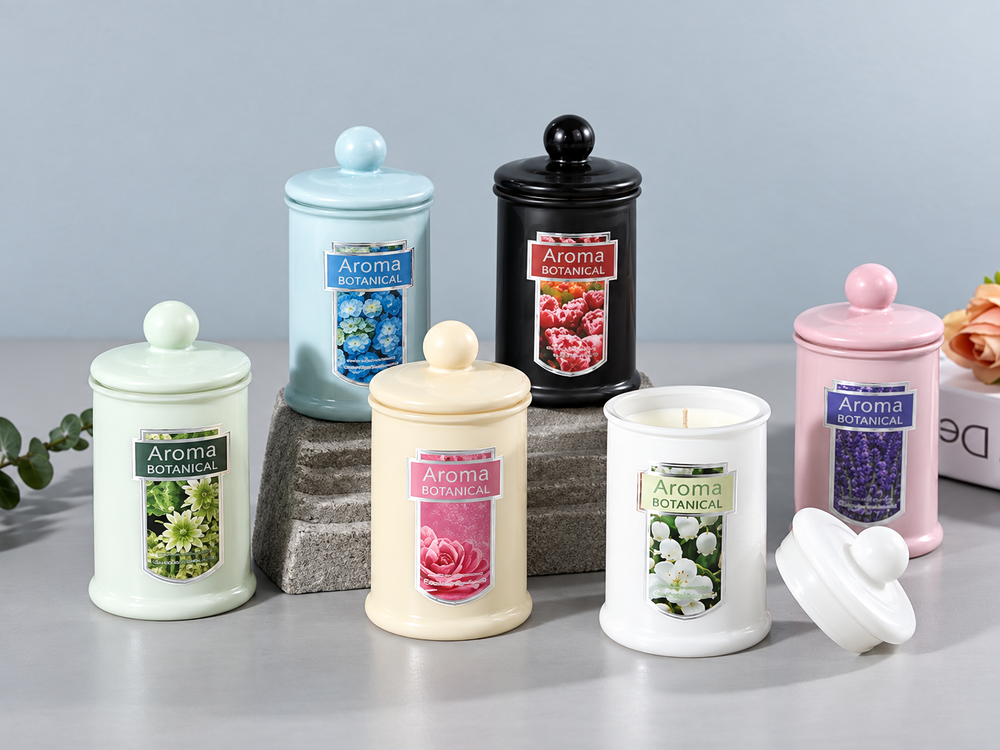 90 g Lidded Tea-Caddy Glass Candle