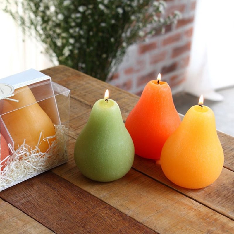 Custom Brushed Pear Scented Candles for Christmas Birthday Gift Sets