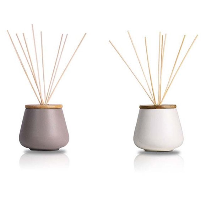 Custom Ceramics Diffuser Bottle Aroma Stick Reed Diffuser with Wooden Lids
