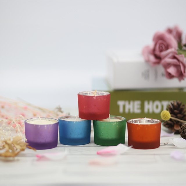 Custom Stained Frosted Glass Scented Soy Candles