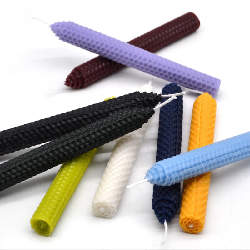 Custom Chinese Factories Make Colorful Birthday Carved Beeswax Pillar Candles