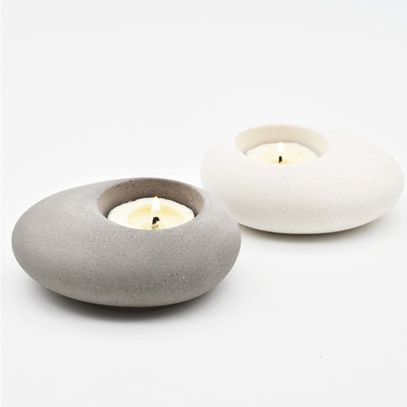 Custom Creative Round Stone Shape Wedding Decoration Fragrance Ceramic Candle Holder