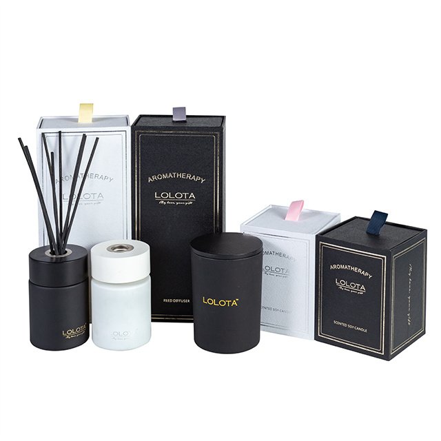 Custom Luxury Natural Reed Diffuser with Soy Candle Gift Set