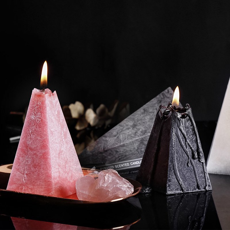 Custom Geometric Cone-Scented Soy Wax Candles with Luxury Candle Packaging Box