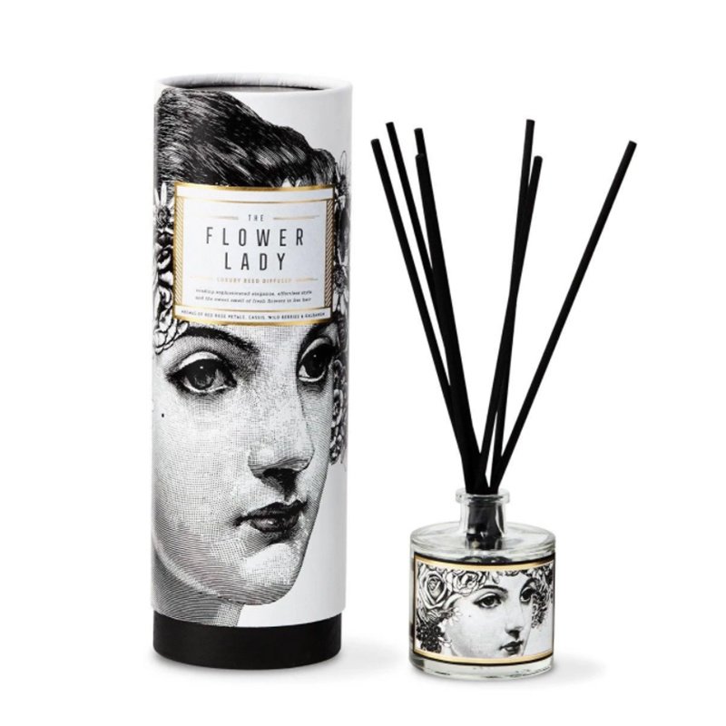 Custom Glass Bottle Reed Diffuser with Luxury Graffiti Cylindrical Packing Box
