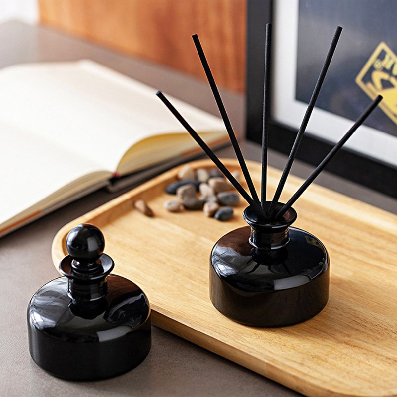 Custom Luxurious Decorative Black Glass Bottle Natural Fragrance Reed Diffuser