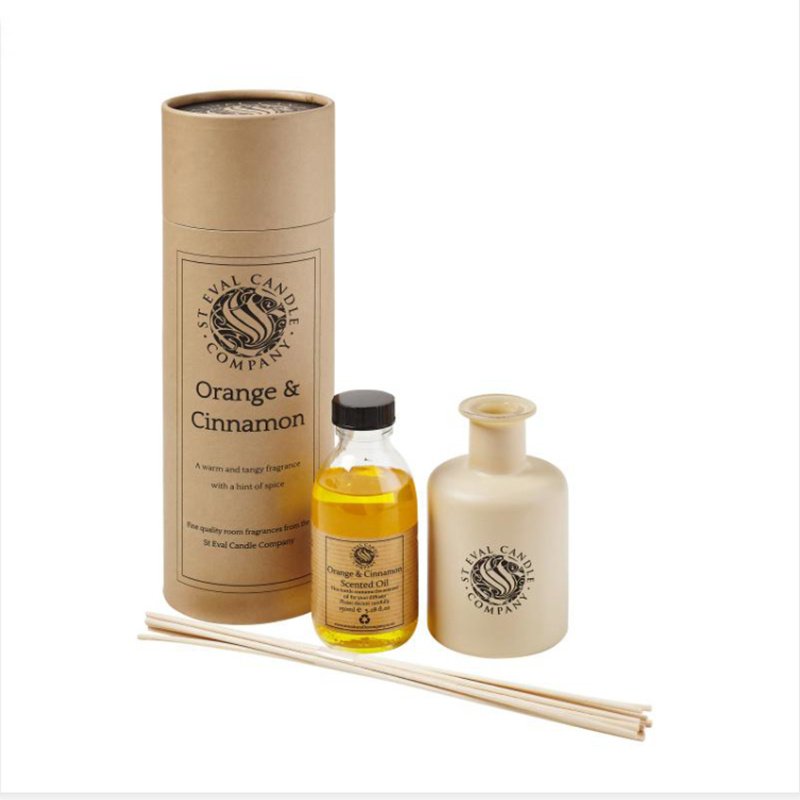 Custom Luxury Kraft Cylinder Packing Glass Bottle Reed Diffuser