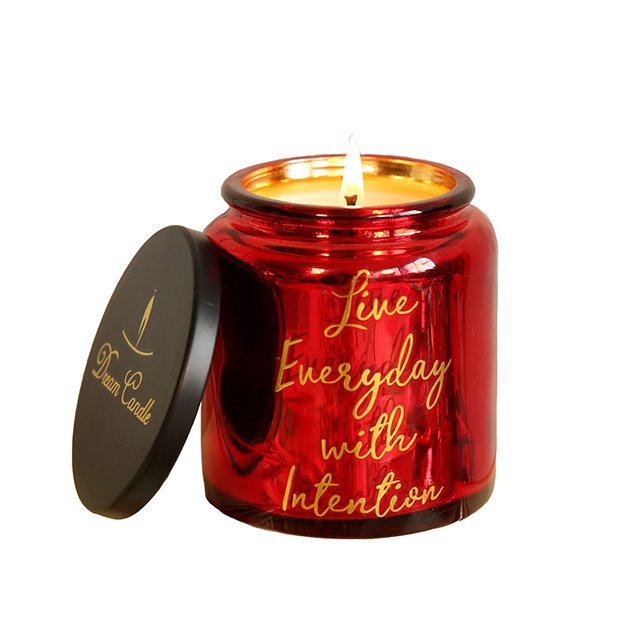 Custom Luxury Wedding Metal Lid with Scented Candle Glass Candle Jar Glass Jar Candle Holder