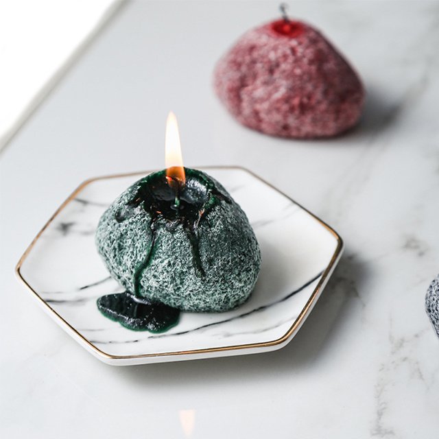 Custom Natural Ice Flower Stone Shape Scented Tealight Candles