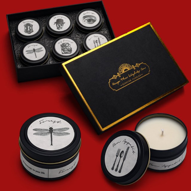 Custom Nordic Fashion Black Scented Candle Tin with High-Grade Wedding Gift Luxury Gift Candle Set