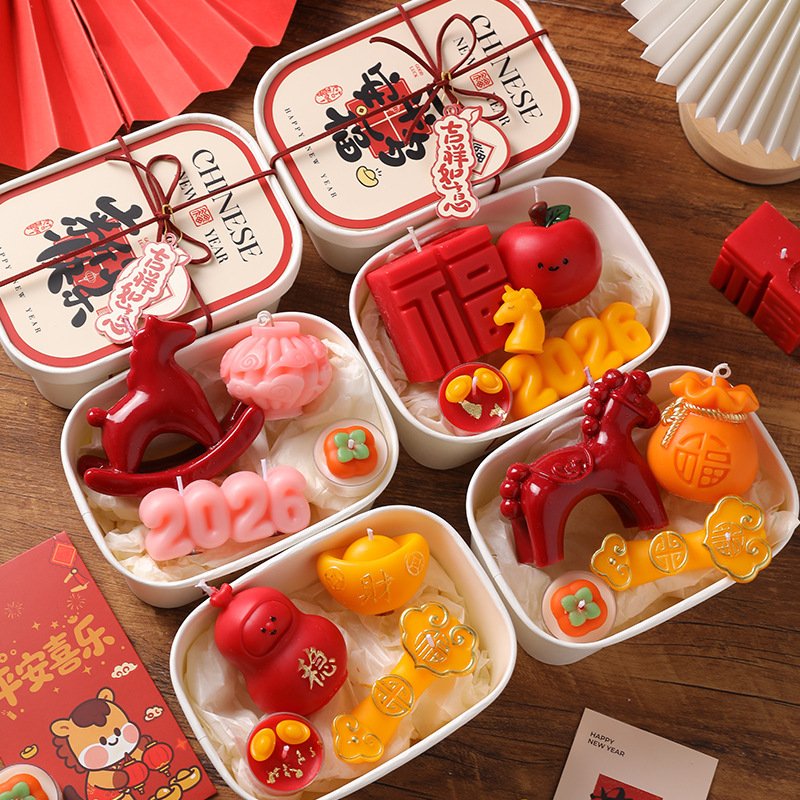 Custom Year of the Horse Gift Set Fu Lu Shou Xi Scented Candle