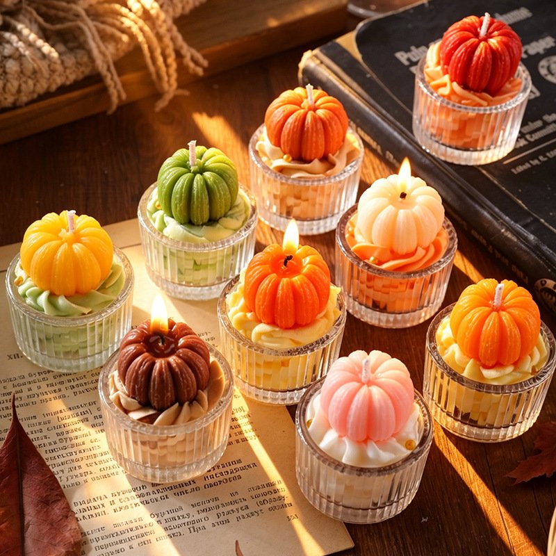 Custom Glass Jar Pumpkin Glass Jar Scented Candle