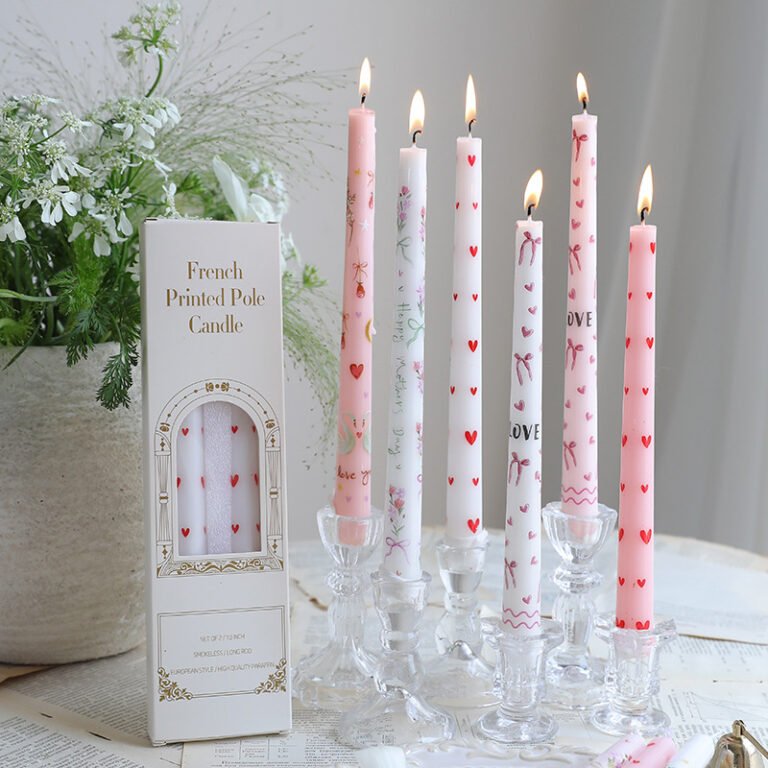 Custom 25 cm Valentine’s Day Printed Taper Candles