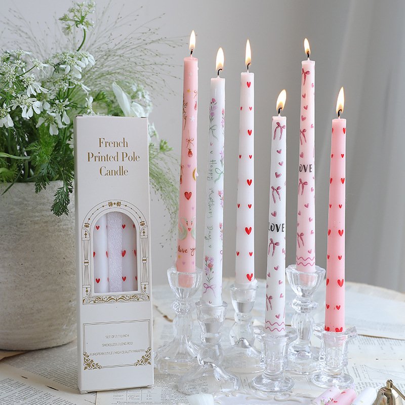 Custom 25 cm Valentine’s Day Printed Taper Candles