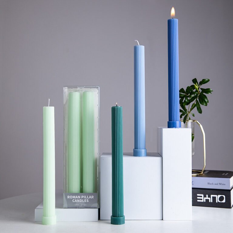Custom 27 cm Ribbed Unscented Taper Candles