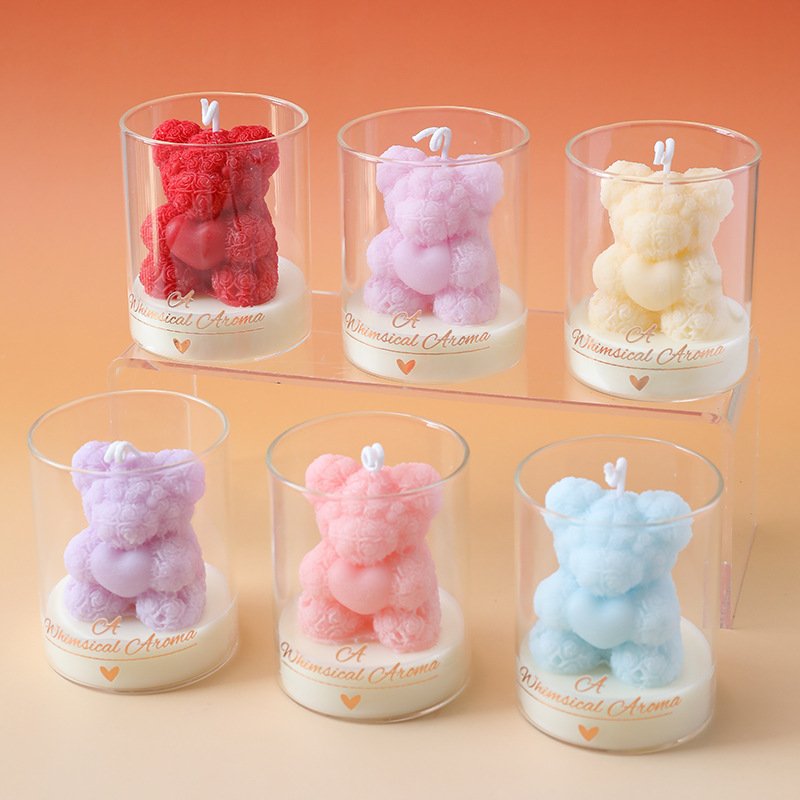 Custom Valentine’s Day Gift Set Bear Heart Scented Candle Gift Set